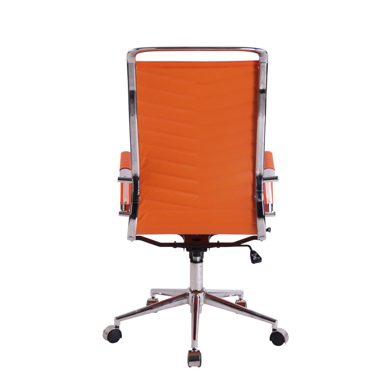 Chaise de bureau Batley en similicuir orange