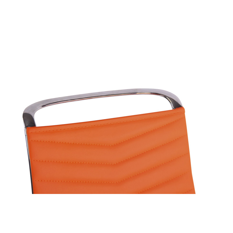 Chaise de bureau Batley en similicuir orange