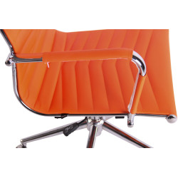 Chaise de bureau Batley en similicuir orange