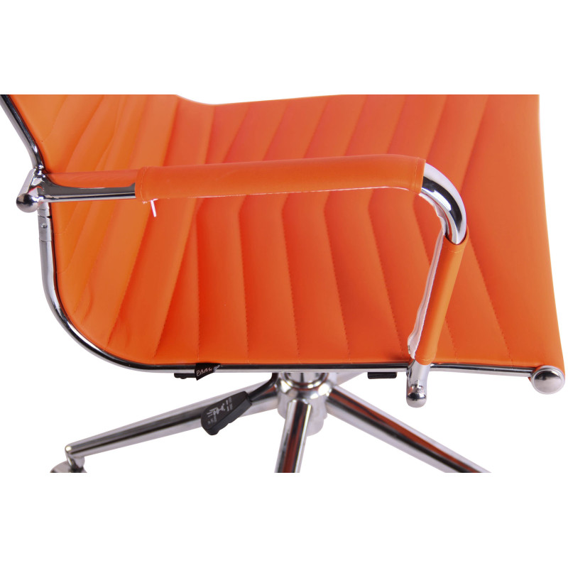 Chaise de bureau Batley en similicuir orange