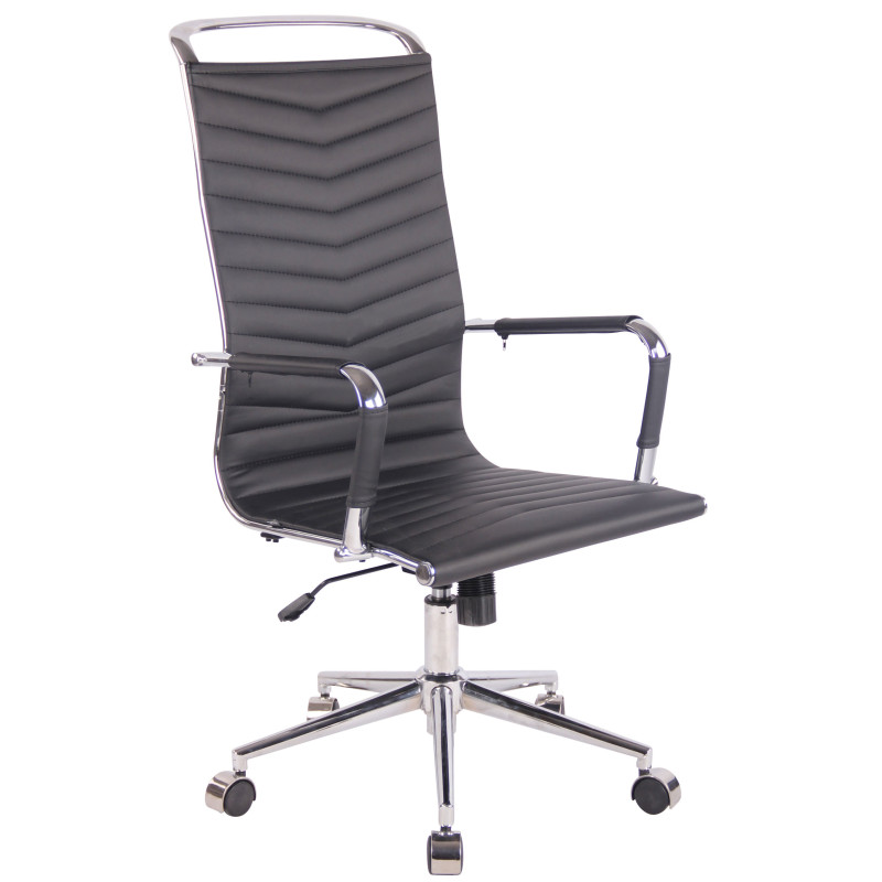 Chaise de bureau Batley en similicuir noir