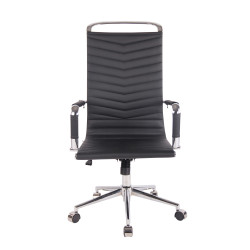 Chaise de bureau Batley en similicuir noir