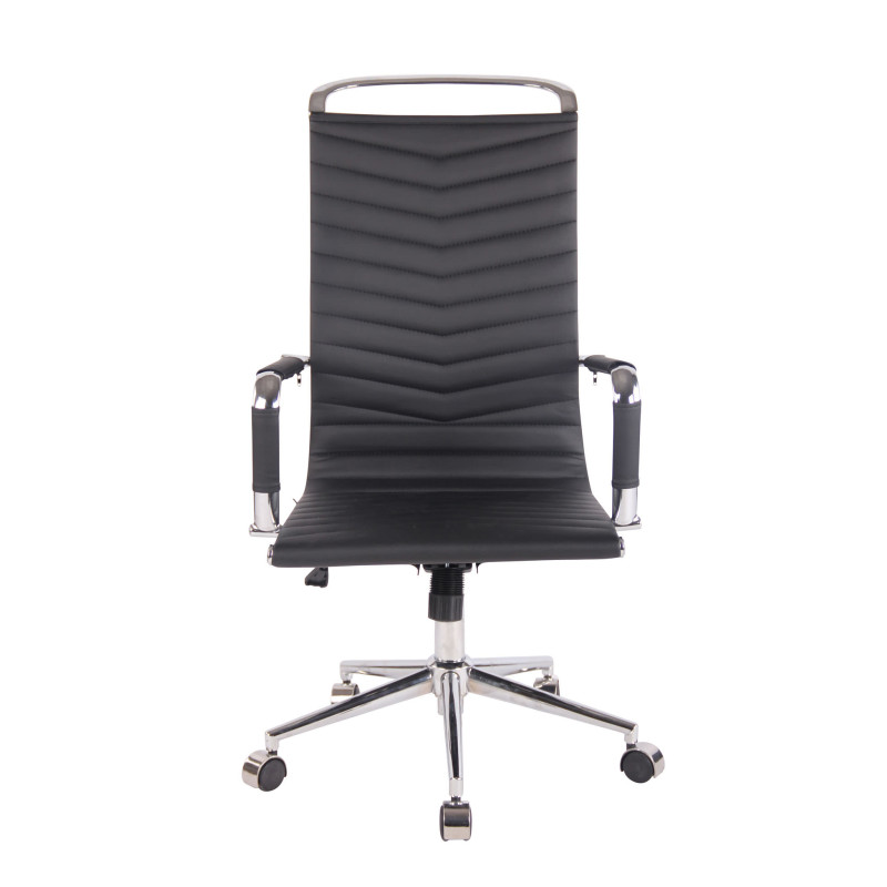 Chaise de bureau Batley en similicuir noir