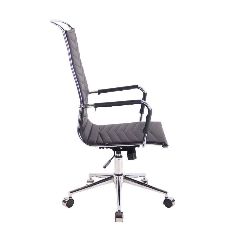 Chaise de bureau Batley en similicuir noir