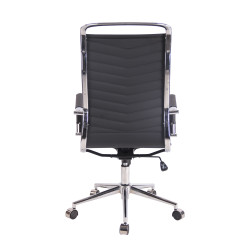 Chaise de bureau Batley en similicuir noir