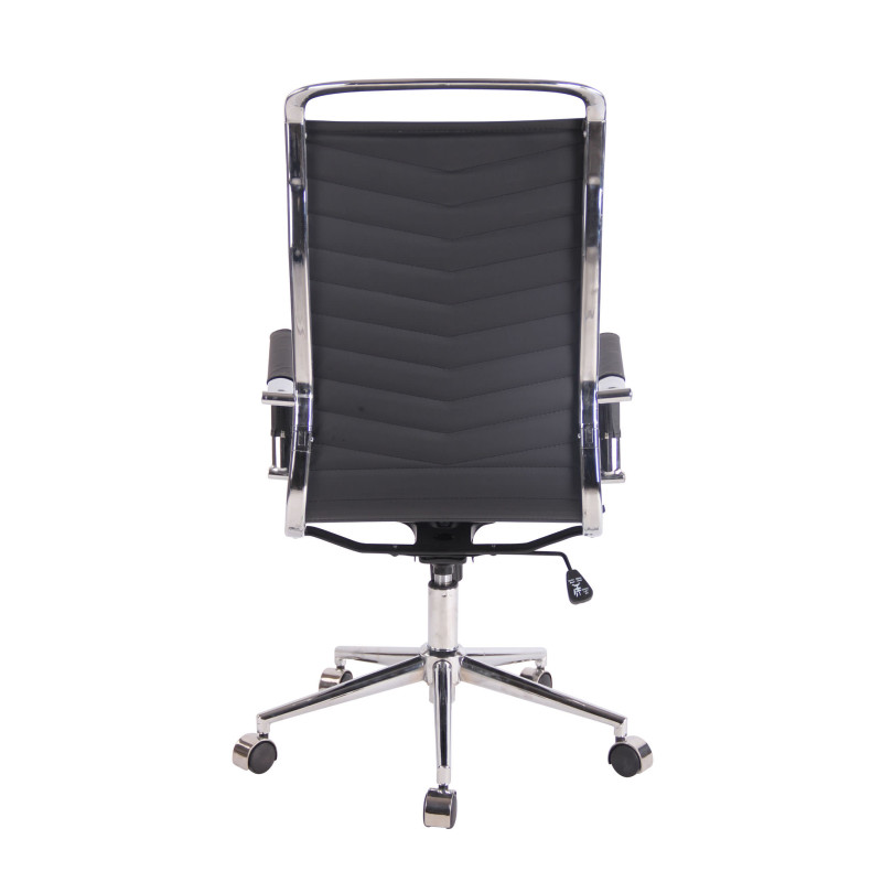 Chaise de bureau Batley en similicuir noir