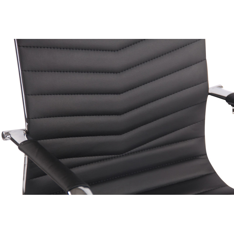 Chaise de bureau Batley en similicuir noir