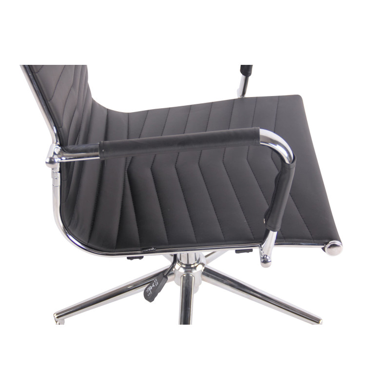 Chaise de bureau Batley en similicuir noir