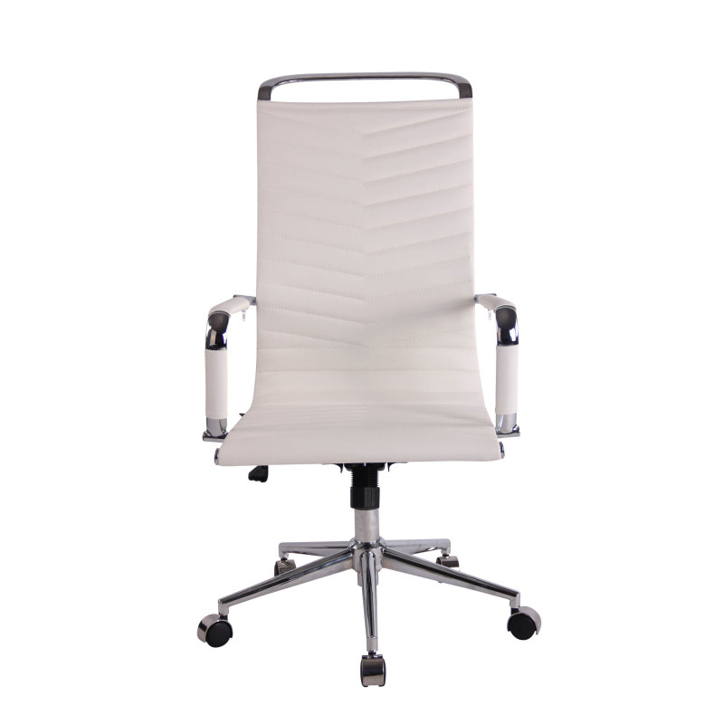 Chaise de bureau Batley en similicuir blanc