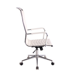 Chaise de bureau Batley en similicuir blanc