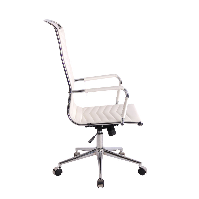 Chaise de bureau Batley en similicuir blanc
