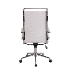 Chaise de bureau Batley en similicuir blanc