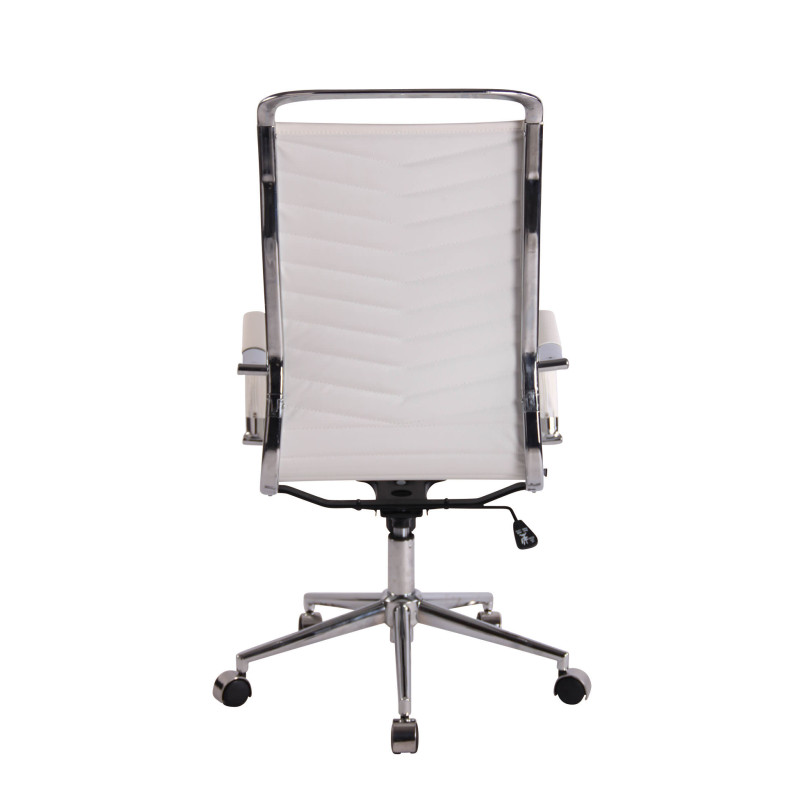 Chaise de bureau Batley en similicuir blanc
