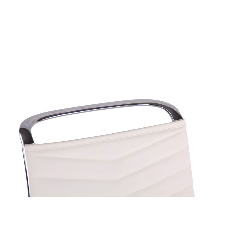 Chaise de bureau Batley en similicuir blanc