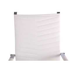 Chaise de bureau Batley en similicuir blanc