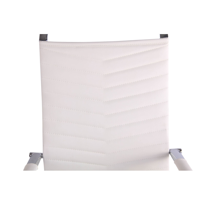 Chaise de bureau Batley en similicuir blanc