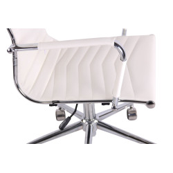 Chaise de bureau Batley en similicuir blanc