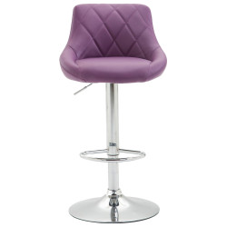Tabouret de bar Lazio, similicuir, chromé, violet