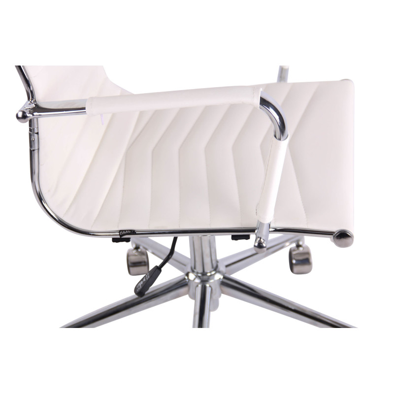 Chaise de bureau Batley en similicuir blanc