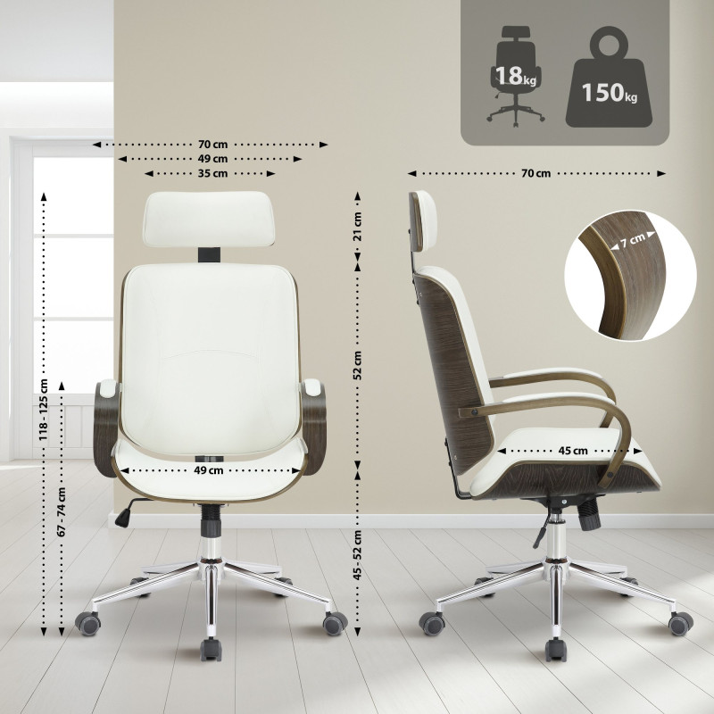 Chaise de bureau Dayton grise blanc/gris