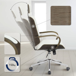Chaise de bureau Dayton grise blanc/gris