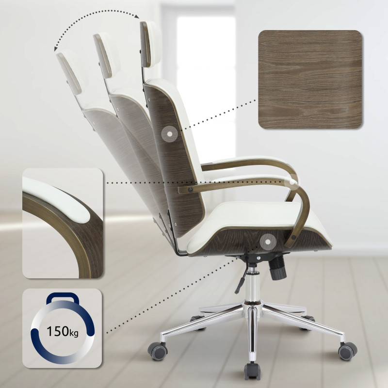 Chaise de bureau Dayton grise blanc/gris