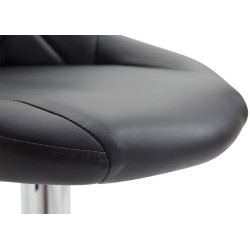 Tabouret de bar Lazio, similicuir, chrome, noir