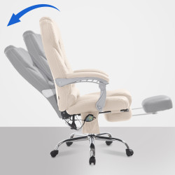 Chaise de bureau Pacific avec fonction massage V2 crème