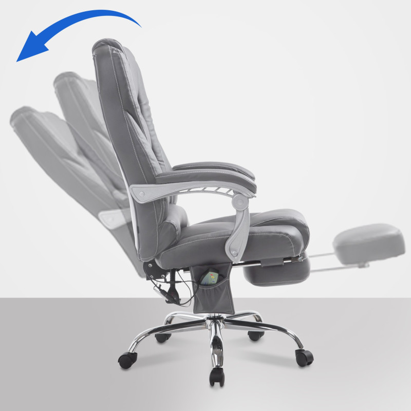 Chaise de bureau Pacific avec fonction massage V2 gris