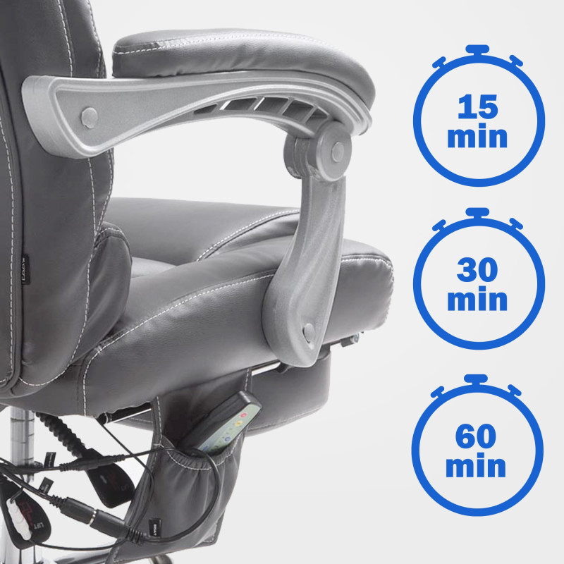 Chaise de bureau Pacific avec fonction massage V2 gris