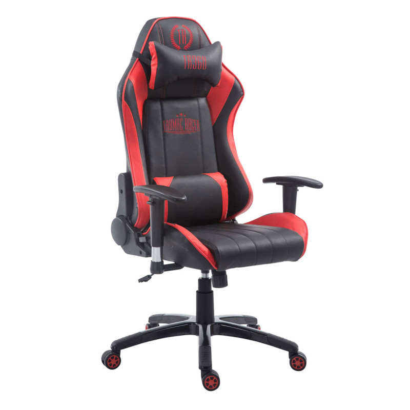 Chaise de bureau de course Shift X2 en cuir artificiel sans repose-pieds noir/rouge