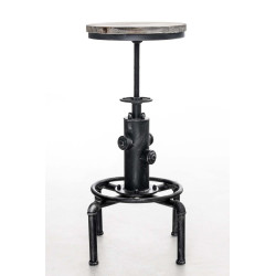 Tabouret de bar Lumos, bois argenté antique