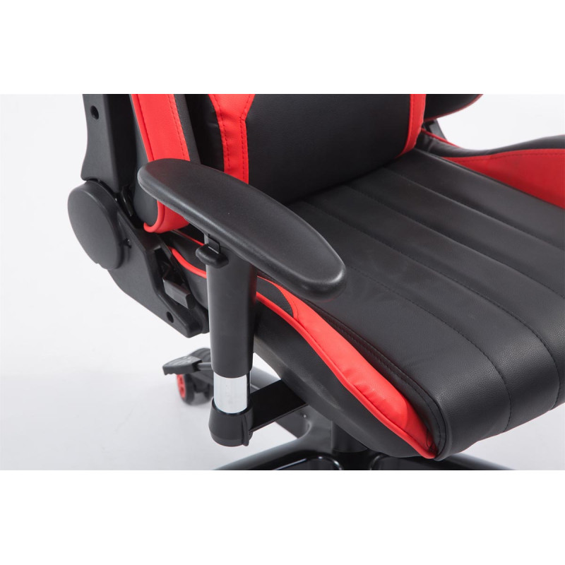 Chaise de bureau de course Shift X2 en cuir artificiel sans repose-pieds noir/rouge