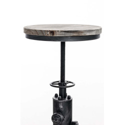 Tabouret de bar Lumos, bois argenté antique