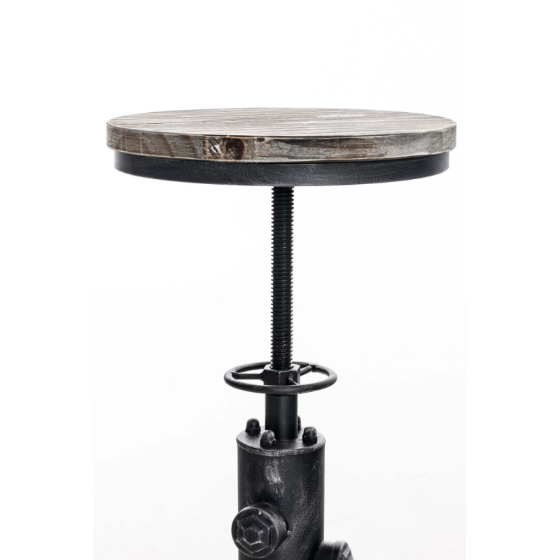 Tabouret de bar Lumos, bois argenté antique