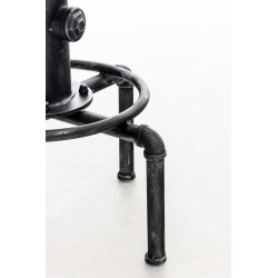 Tabouret de bar Lumos, bois argenté antique