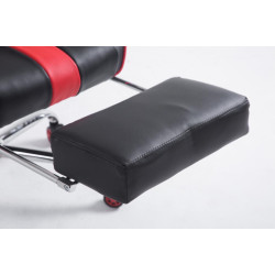 Chaise de bureau de course Limit V2 en cuir artificiel avec repose-pieds noir/rouge