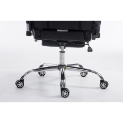 Chaise de bureau de course Limit V2 en cuir artificiel avec repose-pieds noir/blanc