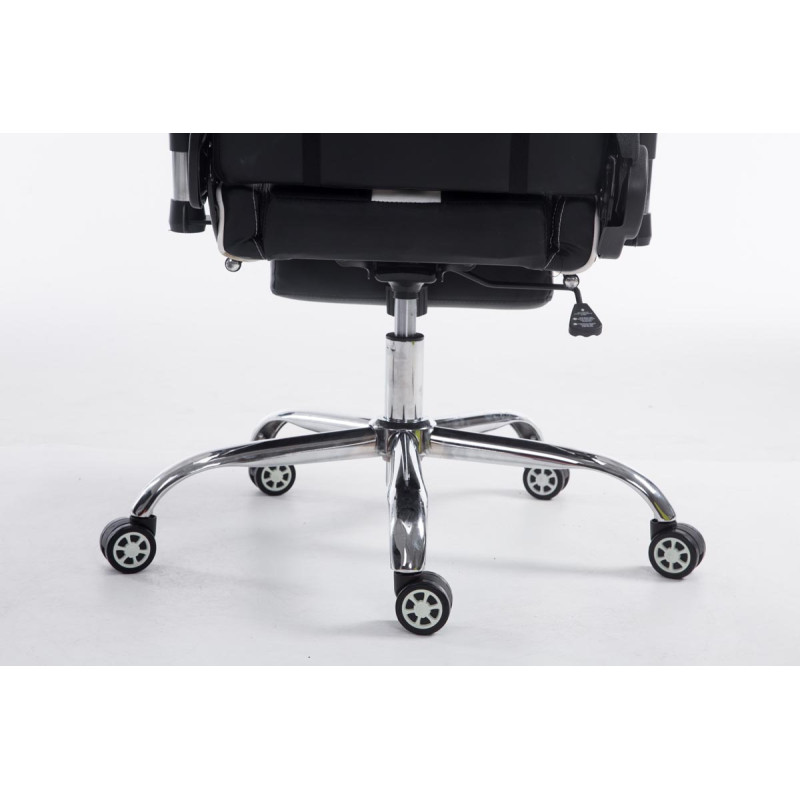 Chaise de bureau de course Limit V2 en cuir artificiel avec repose-pieds noir/blanc