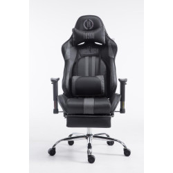 Chaise de bureau de course Limit V2 en cuir artificiel avec repose-pieds noir/gris