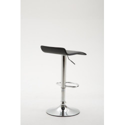 Tabouret de bar Dyn V2, similicuir, chrome, noir