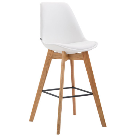 Tabouret de bar Metz, similicuir, blanc naturel