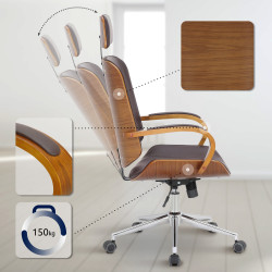 Chaise de bureau Dayton noyer/marron