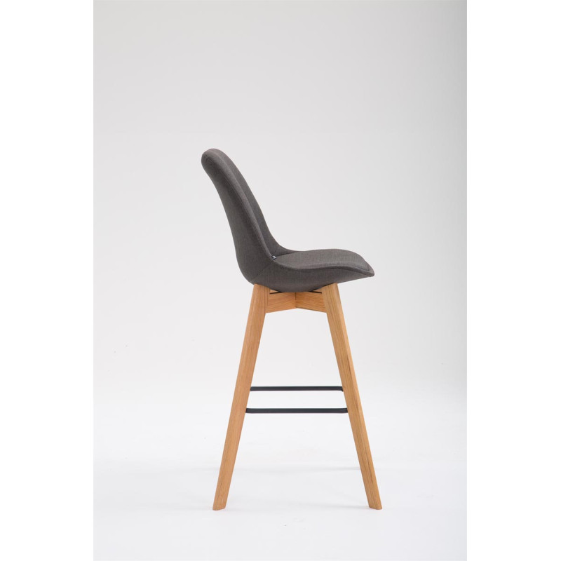 Tabouret de bar Metz, tissu Natura, gris foncé