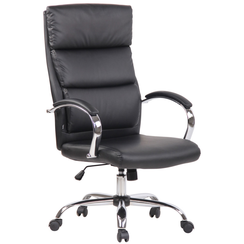 Chaise de bureau Bradford en similicuir noir
