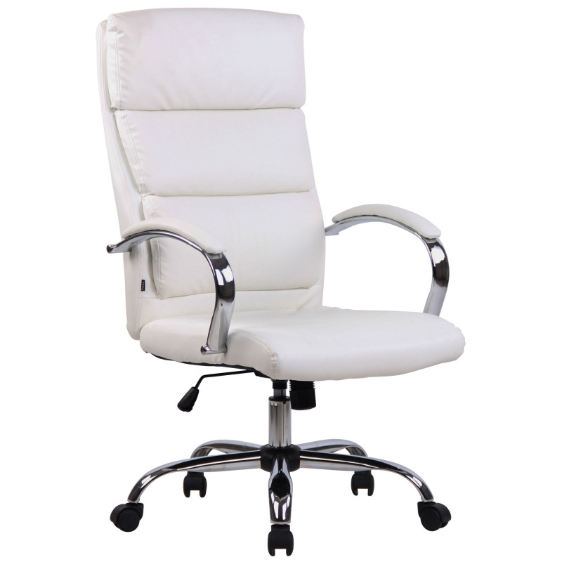 Chaise de bureau Bradford en similicuir blanc