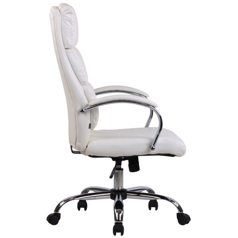 Chaise de bureau Bradford en similicuir blanc
