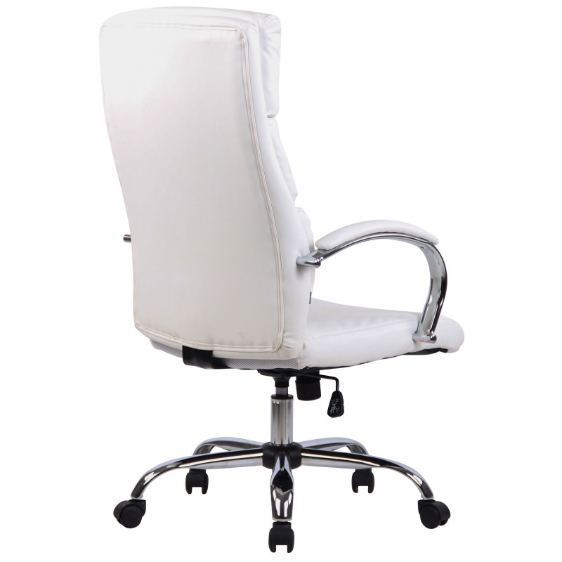 Chaise de bureau Bradford en similicuir blanc