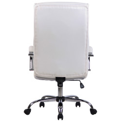 Chaise de bureau Bradford en similicuir blanc