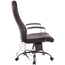 Chaise de bureau Portland en cuir artificiel avec fonction de massage brun